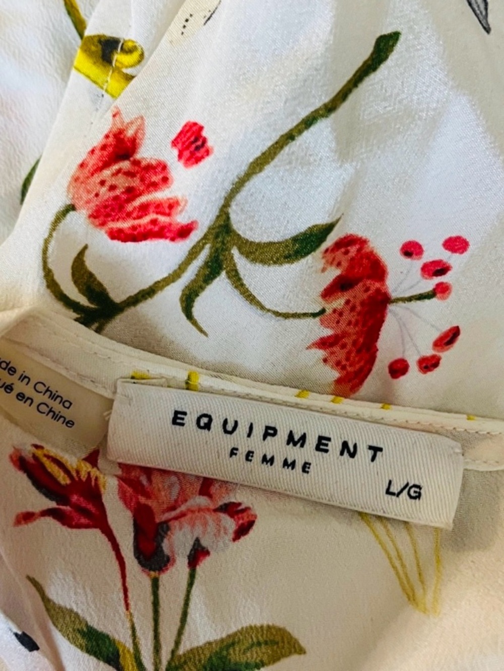 Equipment Femme Floral Print Sleeveless Silk Top Blouse Size M - Picture 5 of 6